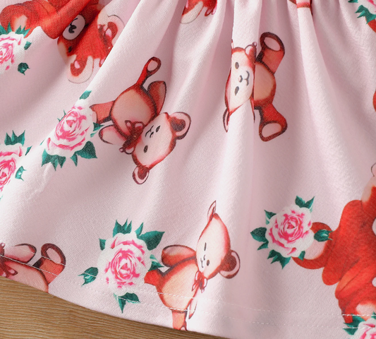 Baby Girl Floral & Animal Print Short-sleeve Dress