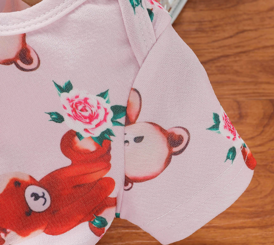 Baby Girl Floral & Animal Print Short-sleeve Dress